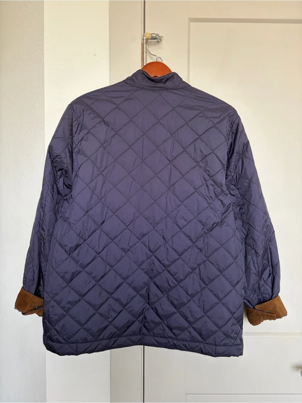 J.MCLAUGHLIN BLUE QUILTED FULL ZIP JACKET MENS LARGE